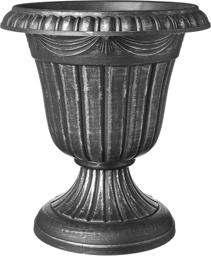 Arcadia Garden Products PL10CP Classic Traditional Plastic Urn Planter Indoor/Outdoor, 15" x 13", Brushed Copper