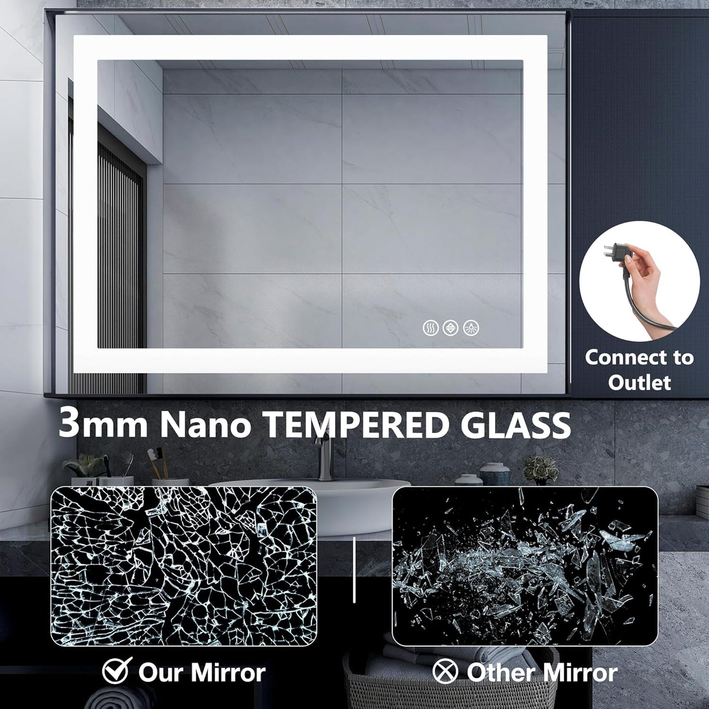 NEWBULIG 20IN Round Bathroom Wall Mirror, Modern Vanity Mirrors for Over Sink, HD Glass Decorative for Entryway, Bedroom & Living Room, Gold