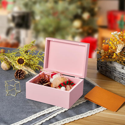 DRASTAR Wooden Keepsake Box, Large Acacia Storage Memory Box with a Hinged Lid for Crafts and Photo Storage