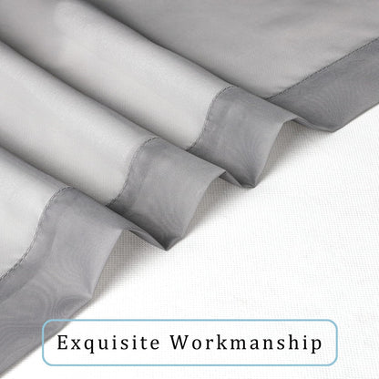 OWENIE Sheer Curtains 84 inches Long 2 Panels Set for Living Room/Bedroom, Rod Pocket Voile Sheer Panel Drapes, White, 2pcs, Each 42" W x 84" L - Colors A