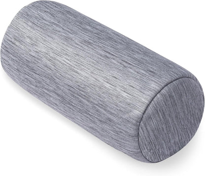 1 MIDDLE ONE Round Cylinder Bolster Pillow with Removable Velvet Cover, Tube Roll Cervical Pillow for Head, Neck, Back and Legs Support, 13" x 6", Grey