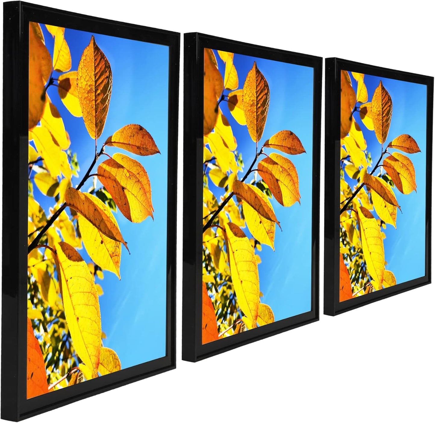 Aynoo Wood Floating Picture Frame 7x9, Table Top 8x10 7x9 6x8 Floating Frame Black Metal Modern Style Frame (PHSD),1Pack