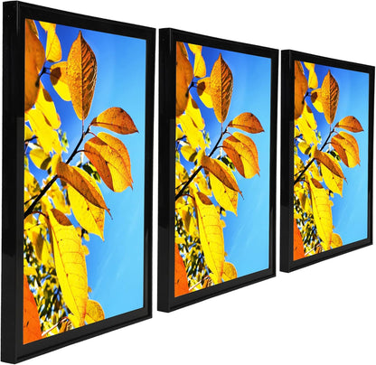 Aynoo Wood Floating Picture Frame 7x9, Table Top 8x10 7x9 6x8 Floating Frame Black Metal Modern Style Frame (PHSD),1Pack