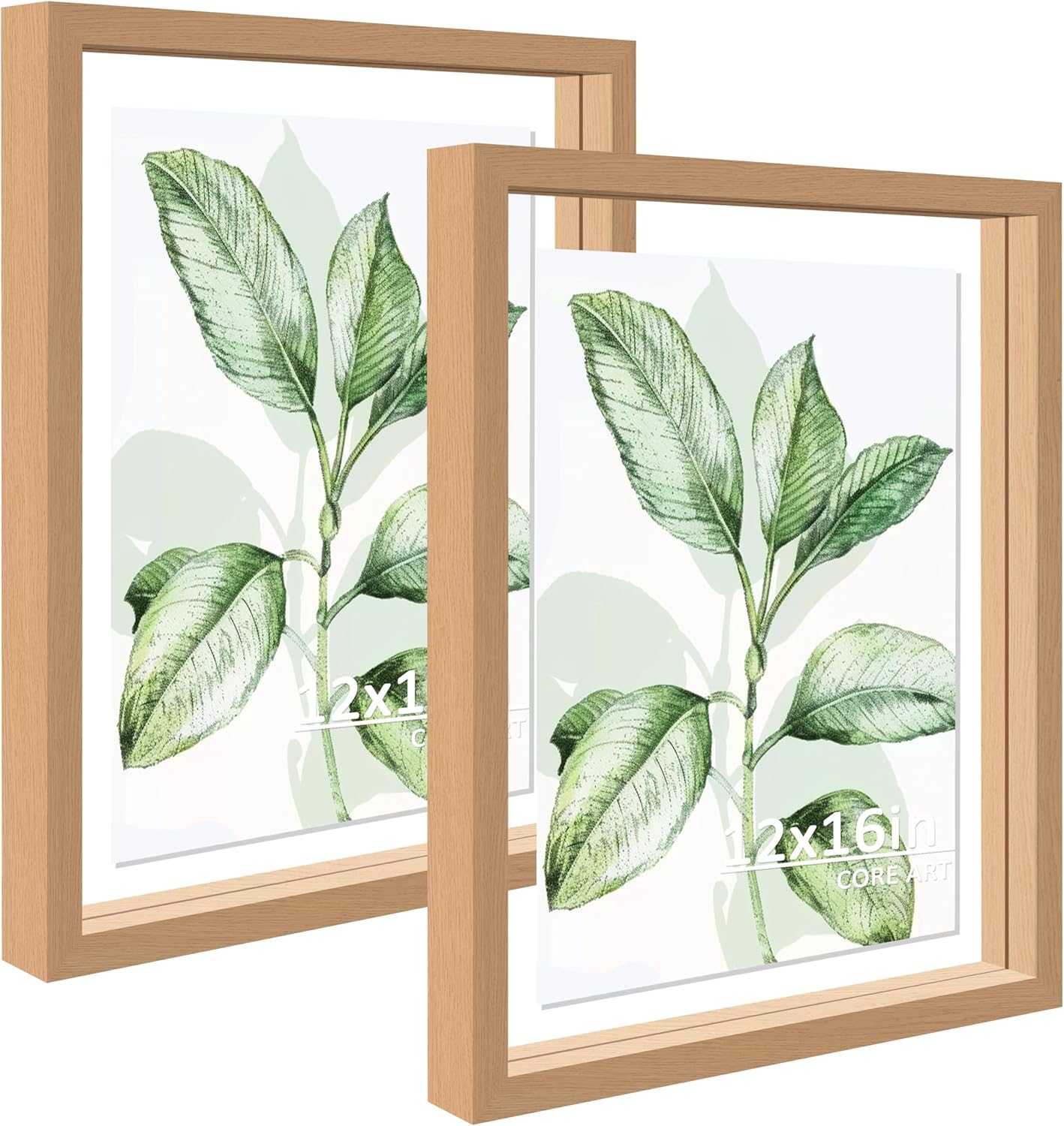 CORE ART 8x10 Floating Picture Frame,Double Plexglass Floating Frame for 5x7,4x6 Pictures,Wall or Tabletop Display,Black