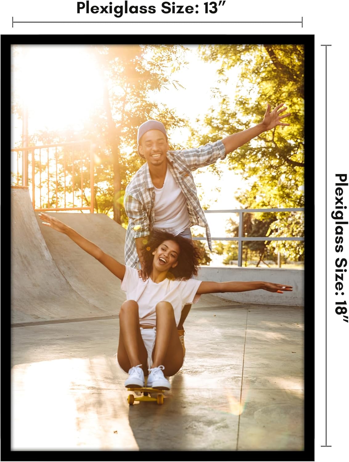 Americanflat 24x36 Poster Frame with Polished Plexiglass - Streamline Collection - Thin Border Picture Frame for Wall Display - Hanging Hardware Included - Black - Colors A
