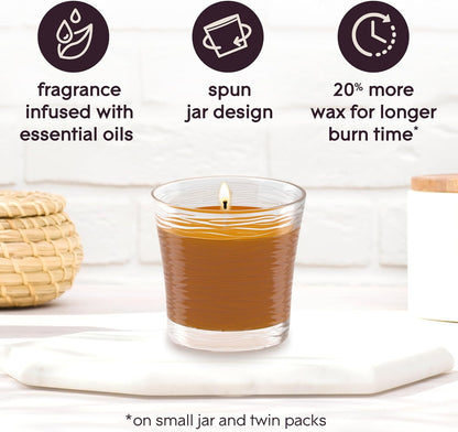 Glade 1-Wick Scented Candle Jar, Angel Whispers, Air Freshener Infused with Essential Oils, 4.08 Oz, 2 Count