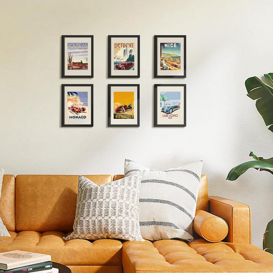 upsimples 11x14 Picture Frame Set of 5, Display Pictures 8x10 with Mat or 11x14 Without Mat, Wall Gallery Photo Frames, Black
