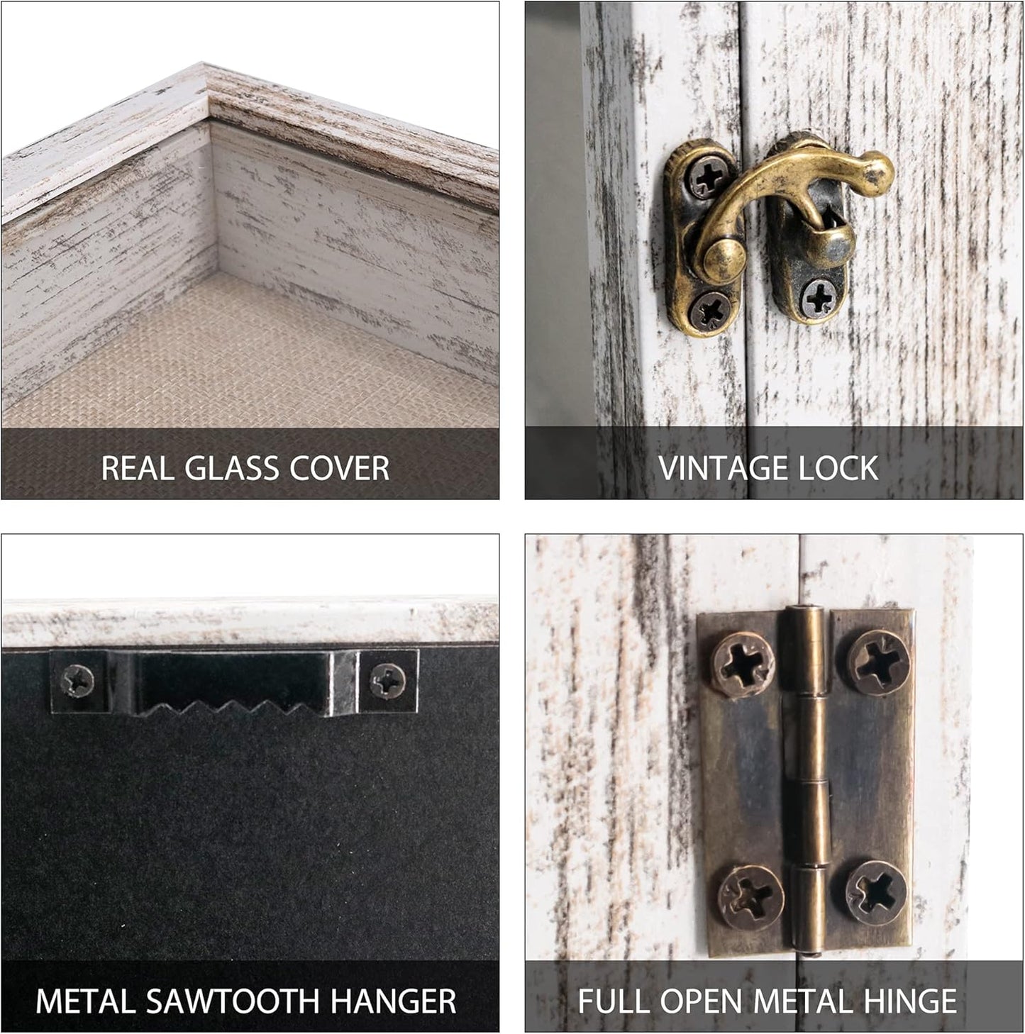GraduatePro Shadow Box Frame 11x14 Display Case with Linen Back, Real Glass Window Door with Hinge, Picture Frame Wedding Bouquet Memorabilia Medals Photos Memory Box for Keepsakes, Carbonized Black