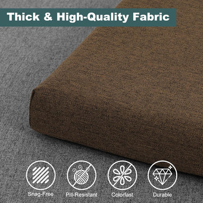 baibu 48 Inch Bench Cushion, Dual-Layer Design Memory Foam Indoor Bench Cushion, Non-Slip Standard Size Rectangle Seat Pad with Ties, 48x16x2Inch, Beige