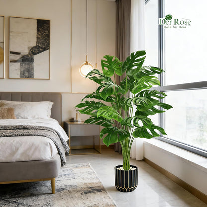 Der Rose 44" Fake Palm Tree Artificial Tree Faux Plant for Indoor and Outdoor Home Office Living Room Porch and Balcony Decor