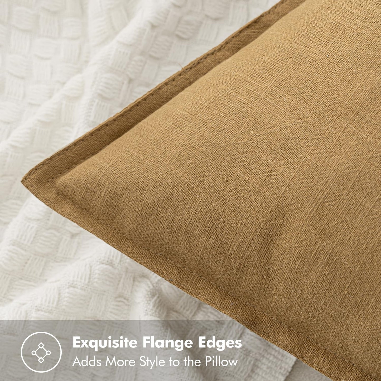 MIULEE Decorative Linen Euro Sham Pillow Covers 26x26 Cream White Boho Farmhouse Neutral Couch Throw Pillows for Bed Pack of 2 Accent Modern Pillowcase Sofa Livingroom Home Decor