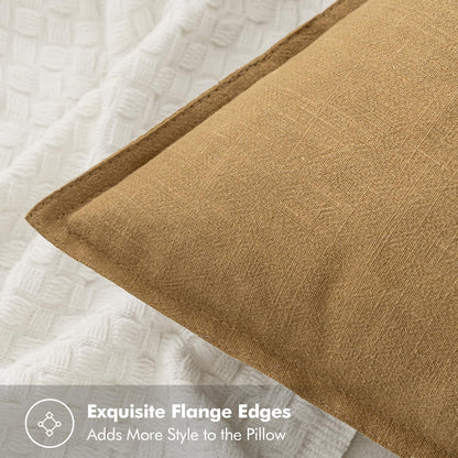 MIULEE Decorative Linen Euro Sham Pillow Covers 26x26 Cream White Boho Farmhouse Neutral Couch Throw Pillows for Bed Pack of 2 Accent Modern Pillowcase Sofa Livingroom Home Decor