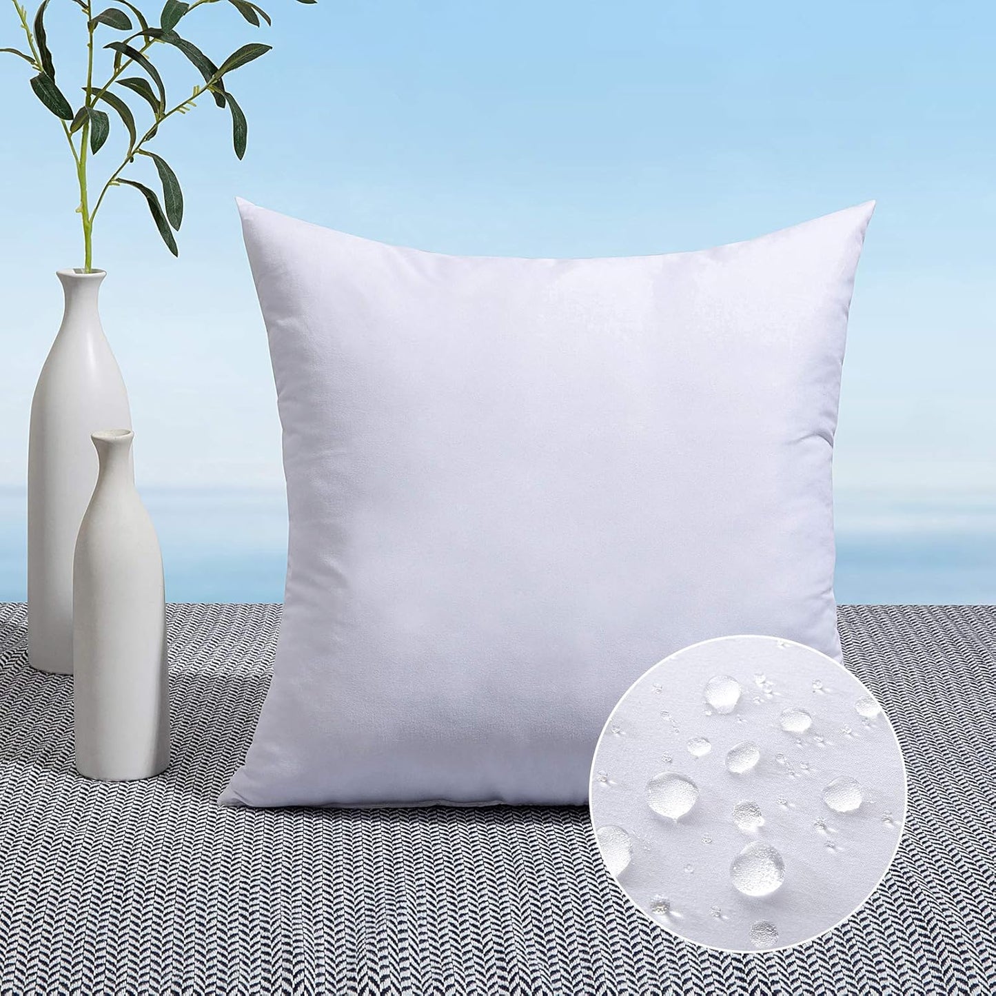 MIULEE Pack of 2 12x20 Outdoor Pillow Inserts, Outdoor Throw Pillows Water-Resistant Decorative Premium Lumbar Pillow Stuffer Sham for Porch Swing Couch Sofa Cushion Patio Furniture