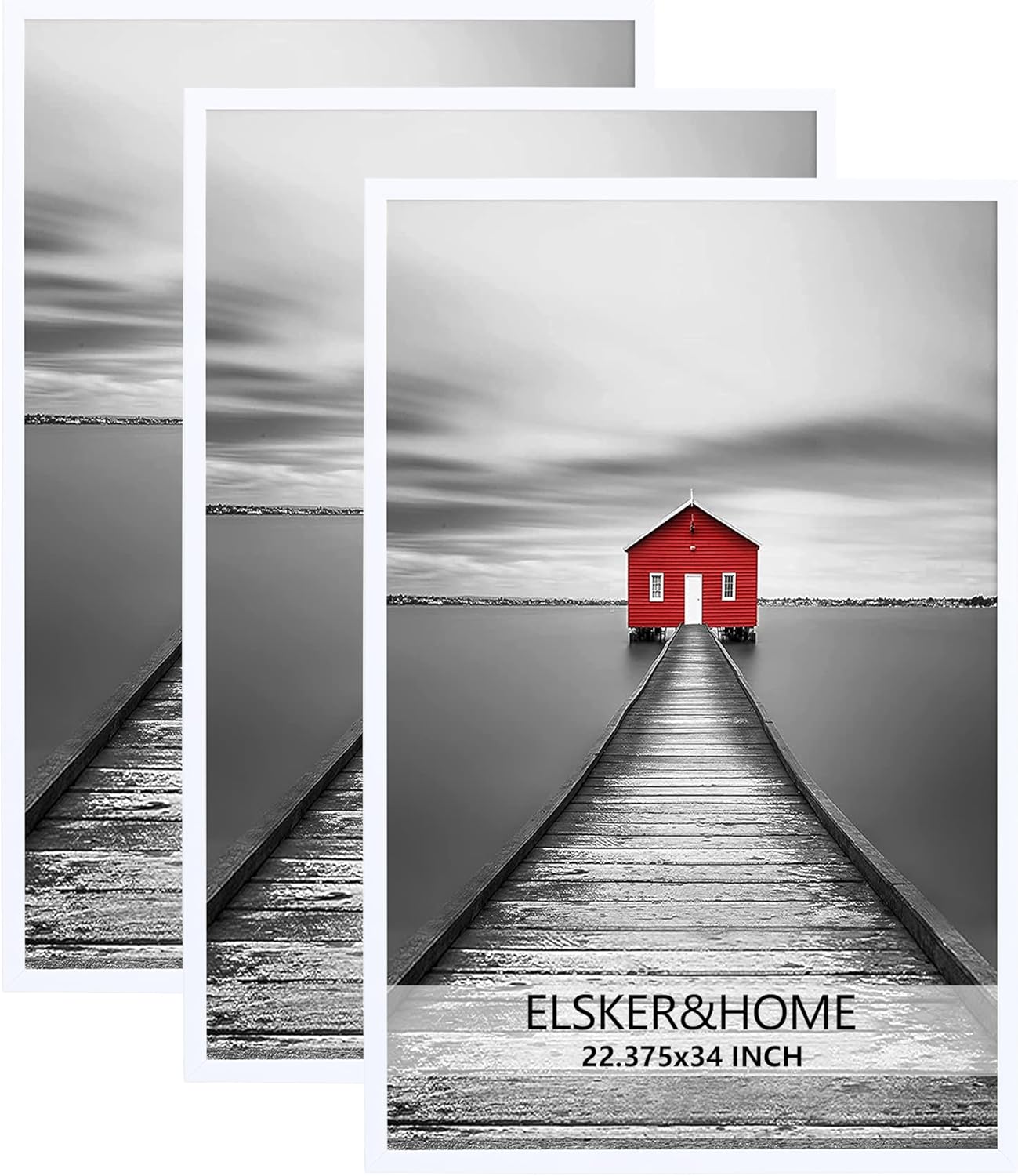 ELSKER&HOME 22.375 x 34 Poster Frame 3 Pack, Black Picture Frame for Horizontal or Vertical Wall Mounting, Sturdy and Scratch-proof