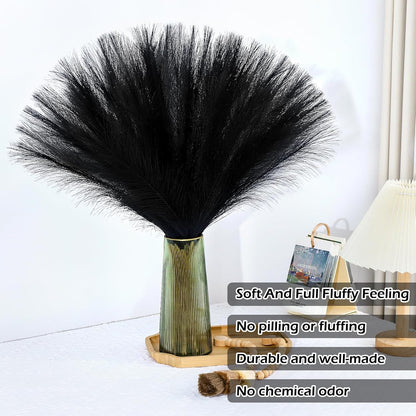 Pampas Grass Decor 30 Pcs 21.7 Inch Faux Brown Pampas Grass Bulk Artificial Dried Flowers Small Vase Filler Pompas Grass.
