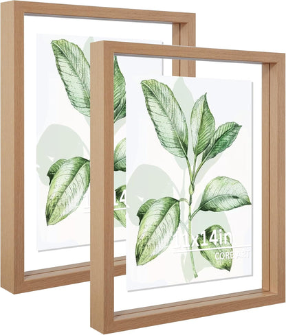 CORE ART 8x10 Floating Picture Frame,Double Plexglass Floating Frame for 5x7,4x6 Pictures,Wall or Tabletop Display,Black