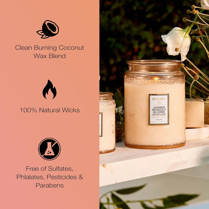 Voluspa Baltic Amber Candle, 18 oz, Coconut Wax Blend, Scented Candles for Home, 100 Hour Burn Time, Candle Jar
