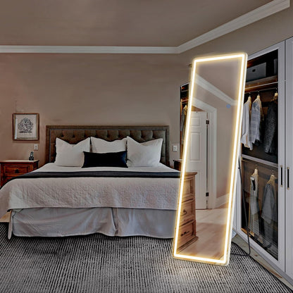 OLIXIS Black Arched Full Length Mirror 60"x16" for Bedroom, Full Body Mirror with Stand, Hanging or Leaning for Wall, Aluminum Alloy Thin Frame Floor Standing for Living Room