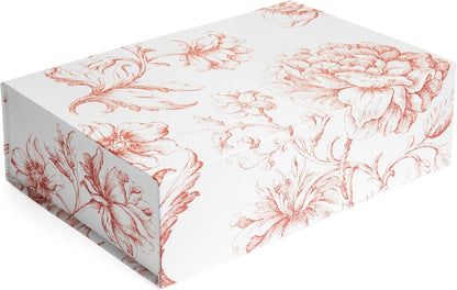Luxury Keepsake Gift Box | Gold Floral Decorative Boxes with Magnetic Lids for Presents, Wedding Memory Box, and Bridal Gifts. 11.5" x 7.5" x 3.5"