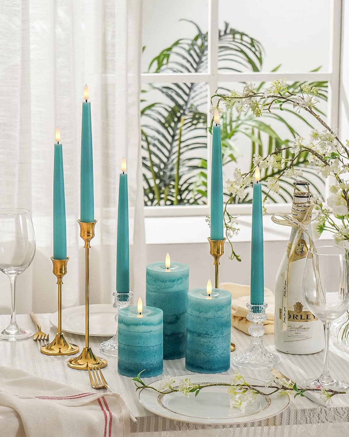 Stmarry Ivory Flameless Candles with Remote and Timer, Real Wax Made LED Pillar Candles Battery Operated with 3D Flickering Flame - 3" x 4",5",6" - Set of 3