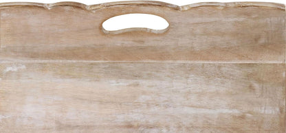 Hand Carved Wooden Serving Tray - Decorative Breakfast Tray with Handles - Rustic Wooden Food Tray with Intricate Detail - Unique Furnishing Accent - Natural Finish - 17 x 13 x 2.5 Inch - COTTON CRAFT