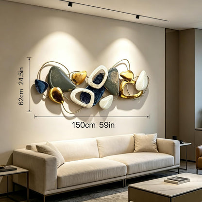 Roivikis Large Metal Wall Art Decor, 3D Abstract Lotus Leaves Wall Handcrafted Modern Decoration for Indoor Outdoor for Living Room, Bedroom, Entryway 52" x 24"