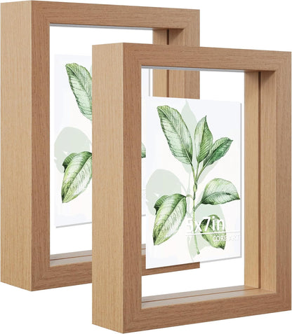 CORE ART 8x10 Floating Picture Frame,Double Plexglass Floating Frame for 5x7,4x6 Pictures,Wall or Tabletop Display,Black