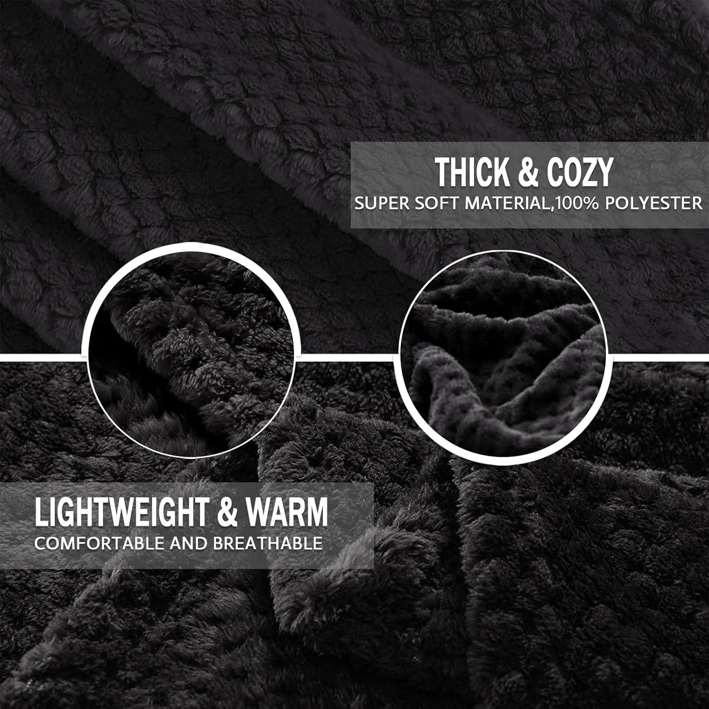 Exclusivo Mezcla Fleece Throw Blanket Extra Large, Super Soft and Warm Blankets for Couch, Sofa and Bed Waffle Textured, Cozy, Fuzzy and Lightweight (Slate Blue, 50x70 Inches)