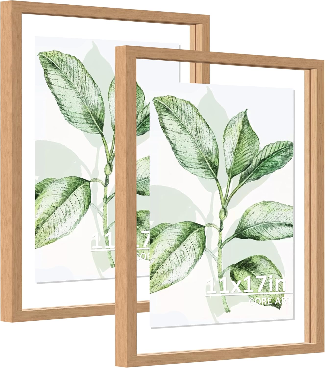 CORE ART 8x10 Floating Picture Frame,Double Plexglass Floating Frame for 5x7,4x6 Pictures,Wall or Tabletop Display,Black