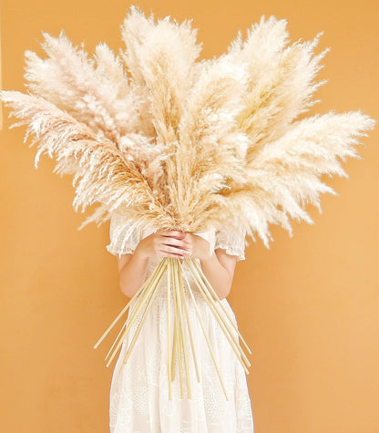 40" inch 10 Stems Natural Pampas Grass Decor Tall, pompas Grass, Tall Pampas Grass for Wedding, Party, Farmhouse, Boho Home Decor