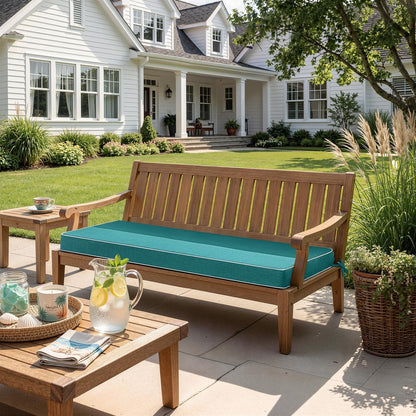 MIULEE Beige Outdoor Bench Cushion Set of 1, 48x18x3 Inch Waterproof Patio Seat Cushions for Swing and Outdoor Furniture Couch Sofa, 3 Year Color Fastness High Density Foam with Adjustable Ties