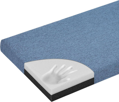 baibu 48 Inch Bench Cushion, Dual-Layer Design Memory Foam Indoor Bench Cushion, Non-Slip Standard Size Rectangle Seat Pad with Ties, 48x16x2Inch, Beige