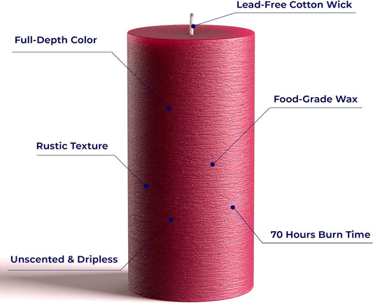 Melt Candle Pillar Candles, 3 Pack - Unscented Candles for Home, Church, Weddings, & More - 3" x 4", Ivory