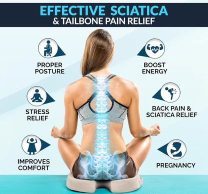 ComfiLife Premium Gel & Memory Foam Seat Cushion – Doctor Recommended Office Chair Cushion, Car Seat Cushion – Chair Cushions for Back & Sciatica Pain Relief – Seat Cushions for Office & Desk (Black)