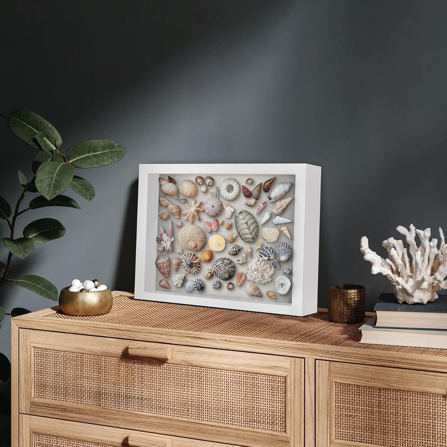 Americanflat 12x16 Shadow Box Frame with Polished Plexiglass - Silhouette Collection - Large Shadow Box Display Case for Tabletop and Wall Display - Black with Soft Felt Back