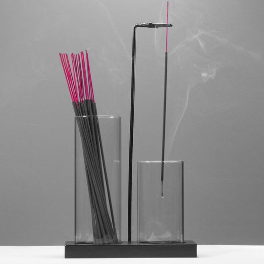 2 in 1 Incense Burner Holder for Sticks,Glass Incense Holder with Storage,Upside Down Incense Holder for Sticks with Glass Ash Catcher for Meditation Yoga Spa Room Home Decor[Full Black]