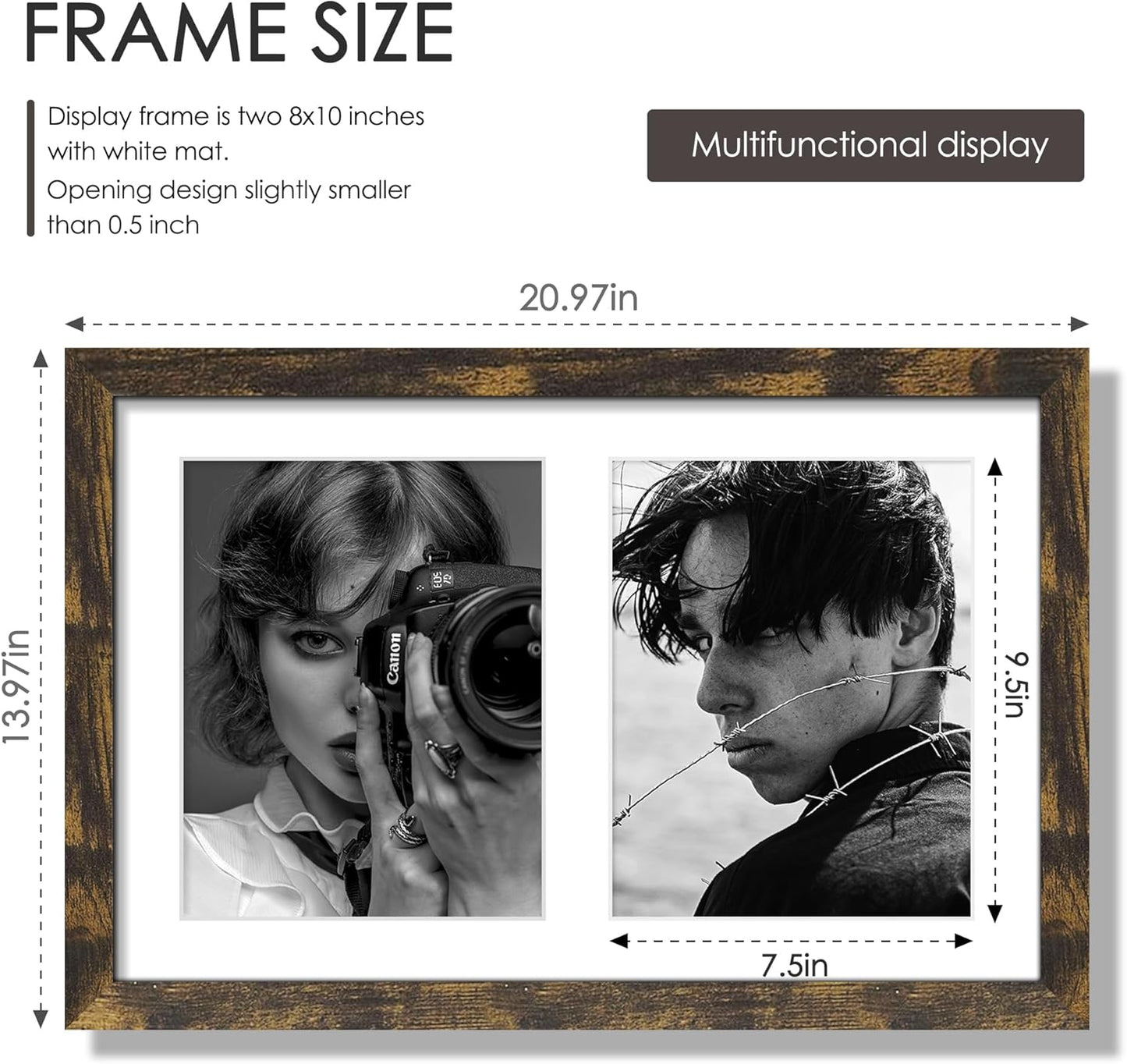 DUENPY 14x26 Collage Picture Frame 4x6 Collage Picture Frame Displays Twelve 4x6 inch Photos Available Horizontal Wall Mounting Display and Vertical Black - Colors B