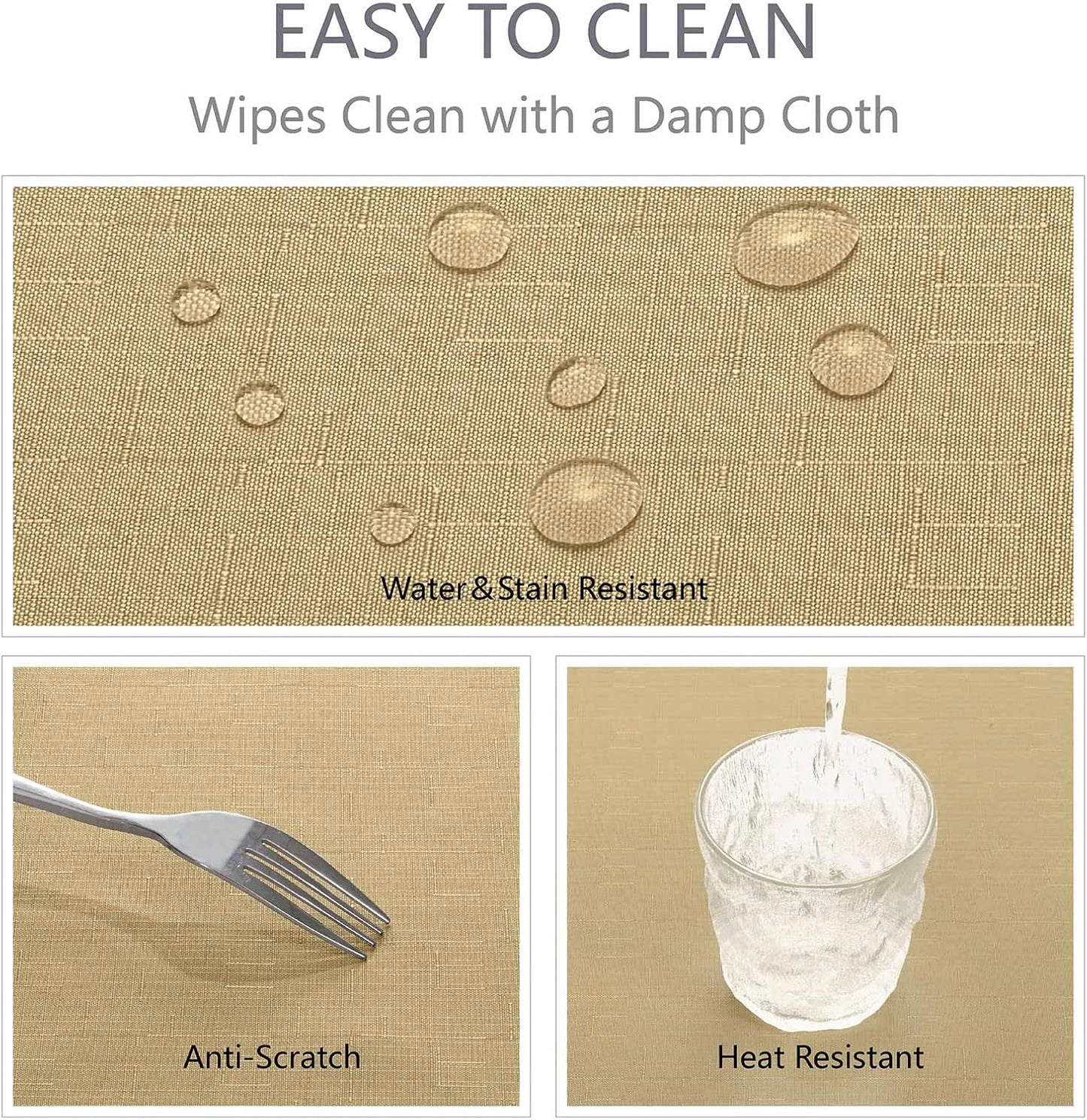 Veblandy Rectangle Tablecloth Waterproof Linen Textured Table Cloth Stain and Wrinkle Resistant Washable, Decorative Fabric Table Cover for Dining, Party and Camping (Sage Green, 52 * 70)