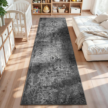 Ompaa 2x6 Rug Runners for Hallways Kitchen Runner Rug Non Slip Washable Grey Long Runner Rugs with Rubber Backing Soft Abstract Carpet Runner for Hallways, Kitchen, Bedroom, Bathroom, Entryway - Colors A