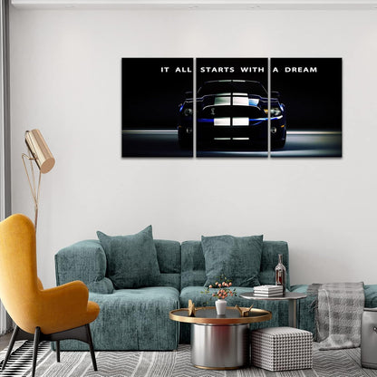 KAWAHONE Canvas Painting Wall Art, Grind Hustle Execution Motivational Wall Art Decoration Posters Prints for Living Room Bedroom, Office Decor, Gallery-Wrapped Canvas Art Set Framed Ready to Hang