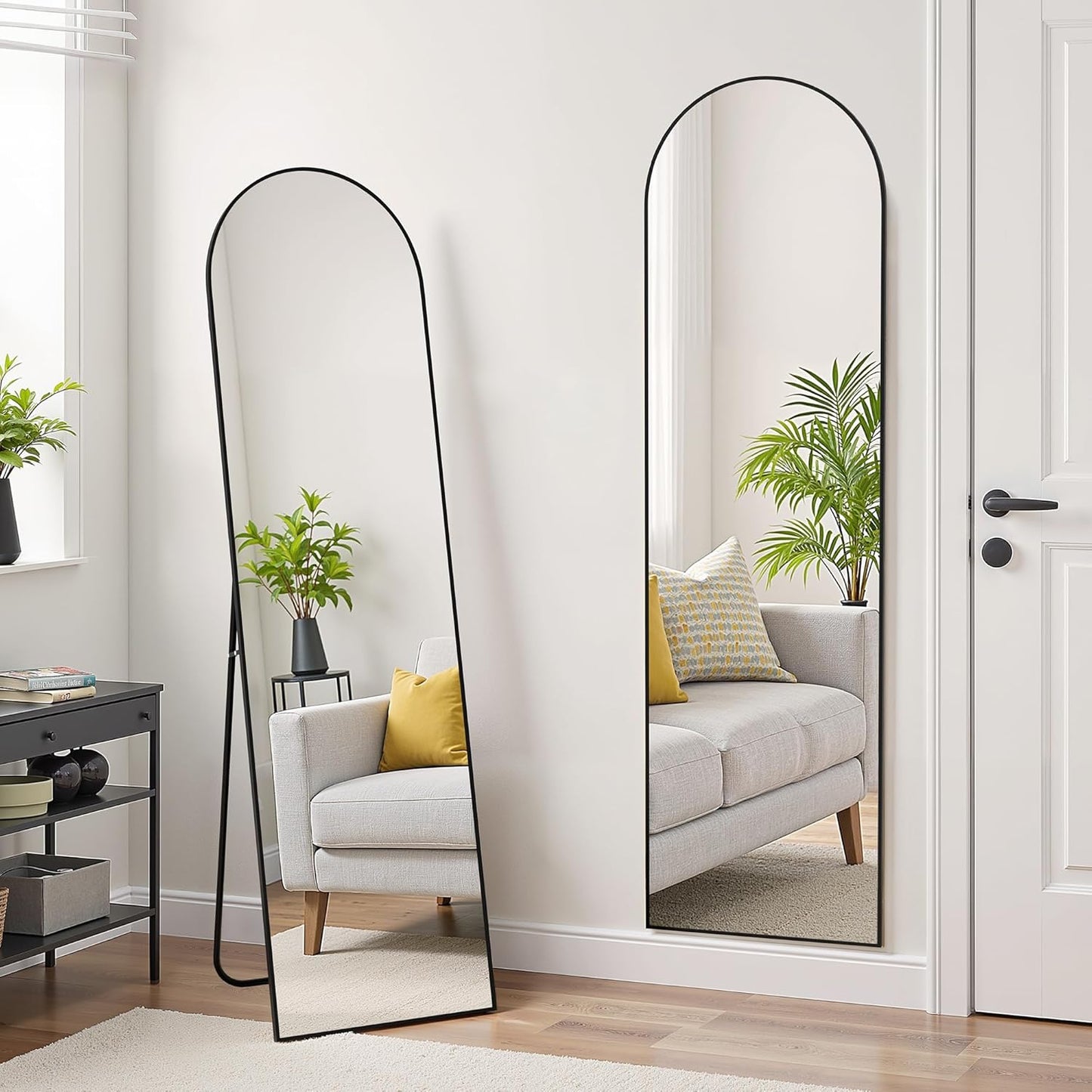 Simple Deluxe Arched Full Length Mirror, 71"x26"Large Floor Mirrors, for Wall Door Bedroom Bathroom Living Room (Gold)