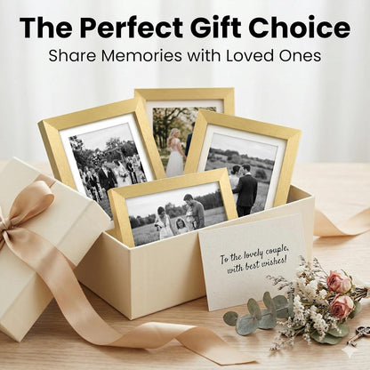 upsimples 5x7 Picture Frame Set of 10, Display Pictures 4x6 with Mat or 5x7 Without, Multi Photo Frames Collage for Wall or Tabletop Display, Black