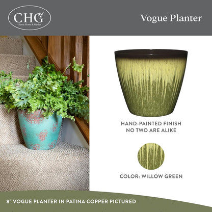 Classic Home and Garden Premiere Collection Planter, Vogue 8", Indigo