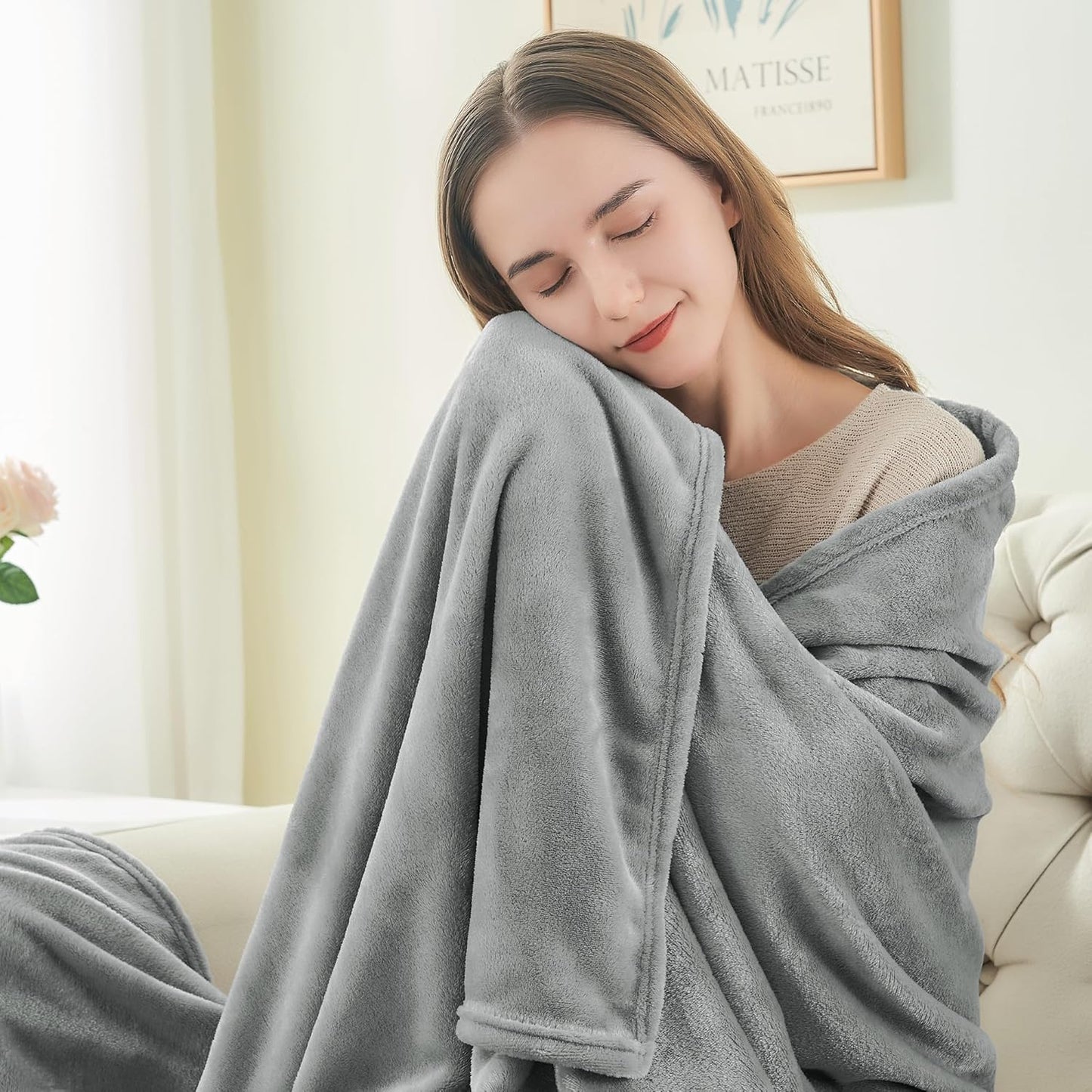 BEDELITE Fleece Blanket Black Throw Blankets for Couch & Bed, Luxury Plush Cozy Fuzzy Blanket 50x60 inches, Super Soft Warm Lightweight Throw Blanket for Travel Camping - Colors B