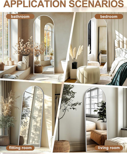 Delma Arched Mirror Full Length,Standing Mirror Full Body,Large Floor with Stand for Wall Entryway Door Bedroom Bathroom Living Room