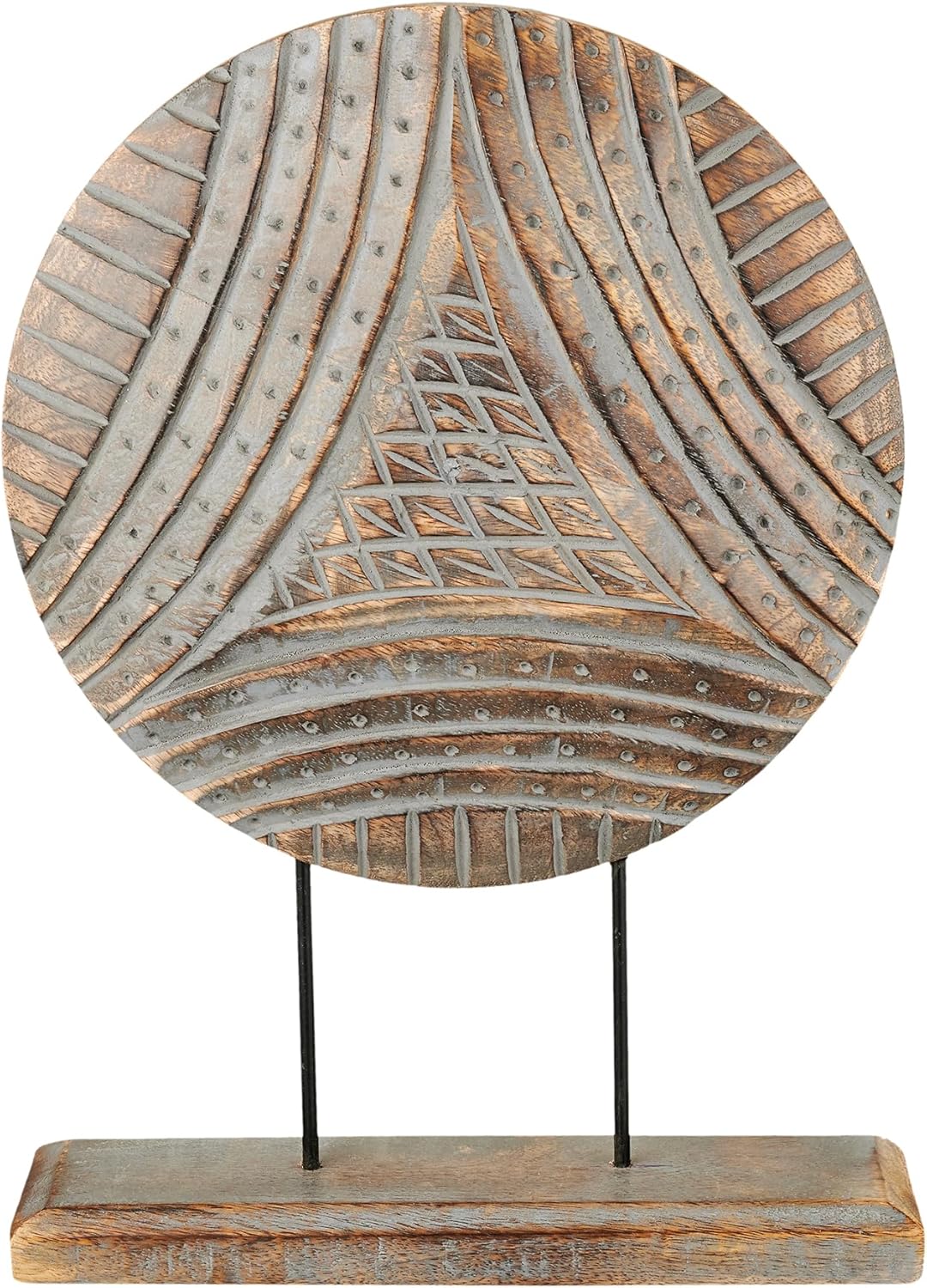 Housewarming Gifts Farmhouse Table Sculpture Home Decor Statue Mandala Carved for Modern Home 10" x 14", Living Room, Fireplace Mantel Shelf, Table and Entryway Decor Stand (Design 1)