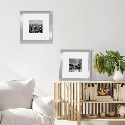 Americanflat 8x10 Picture Frame with Shatter-Resistant Glass - Use as 5x7 Frame with Mat or Display 8x10 Photo Without Mat - Signature Collection - Picture Frames for Tabletop and Wall Display - Black