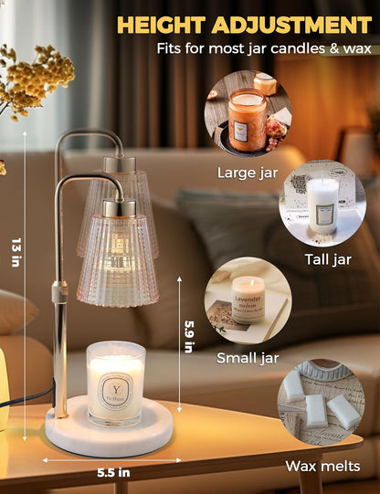 GODONLIF Candle Warmer Lamp with Timer Dimmable, Birthday Gifts for Women Mom, House Warming Gifts New Home Decor, Wax Melt Warmer for Jar Candles with 2 Bulbs