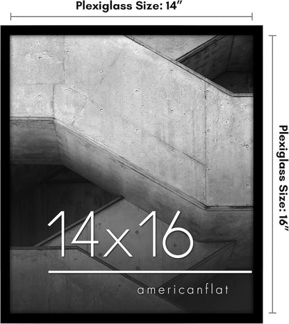 Americanflat 24x36 Poster Frame with Polished Plexiglass - Streamline Collection - Thin Border Picture Frame for Wall Display - Hanging Hardware Included - Black - Colors B