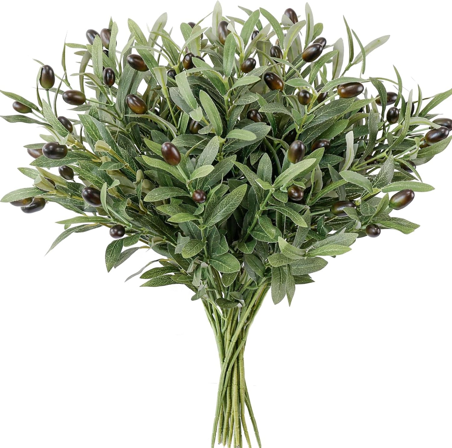 Leftover 6PCS 18Inch Faux Olive Branches for Vase,Artificial Olive Tree Branches,Fake Plants,Greenery Stems,Eucalyptus Stems,Green Leaves for Centerpieces Decoration,Home Decor,Coffee Table Decor